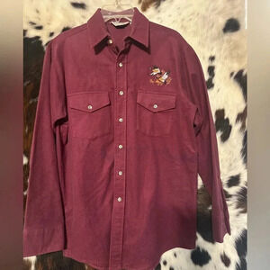 Vintage Winter Run felt button down shirt.